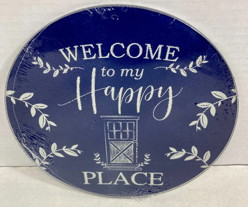 Welcome to my Happy Place Glass Round Cutting Board Trivet - Image 3 of 4