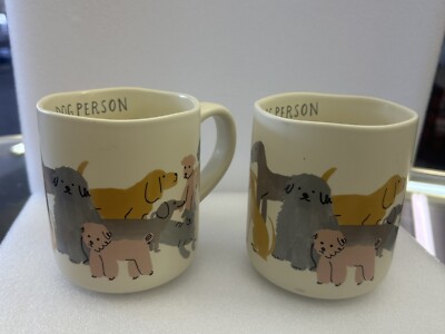 2 Opalhouse 16oz DOG PERSON Mug Cup Stoneware Target Dogs Puppies NEW | eBay