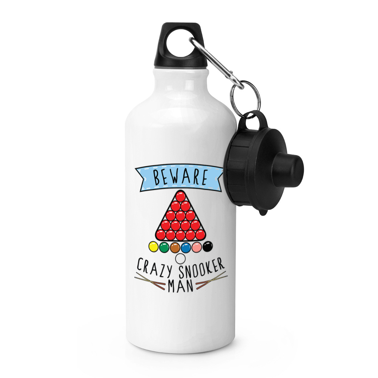 Beware Crazy Snooker Man Sports Drinks Bottle Camping - Funny Sport
