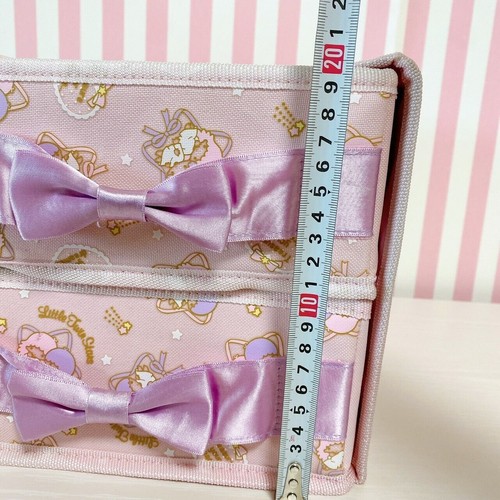 Sanrio Little Twin Stars Kiki Lala Storage Box Pink Ribbon Partition RARE Japan - Picture 17 of 24