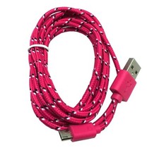 2 x 6 FT Micro USB Charging Cable Playstation 4 PS4 Dualshock Controller - Pink