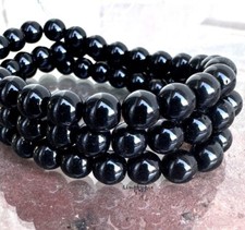 Black Czech Glass Beads 6mm Round Druk 25 Pcs