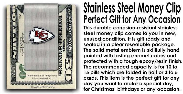 KANSAS CITY CHIEFS CLIP DE DINERO de acero inoxidable NFL fanático del fútbol americano papá hijo bro juego Foto 4 de 4