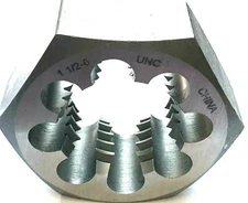 1-1/2-6 UNC CARBON STEEL HEX RETHREADING DIE - NEW!