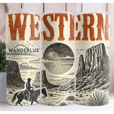 Western 20oz Skinny Tumbler Custom Insulated Drinkware