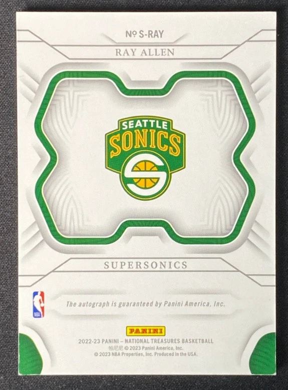 Ray Allen 2022-23 Panini National Treasures Signatures Auto 48/49 #S-RAY - image 2 of 2