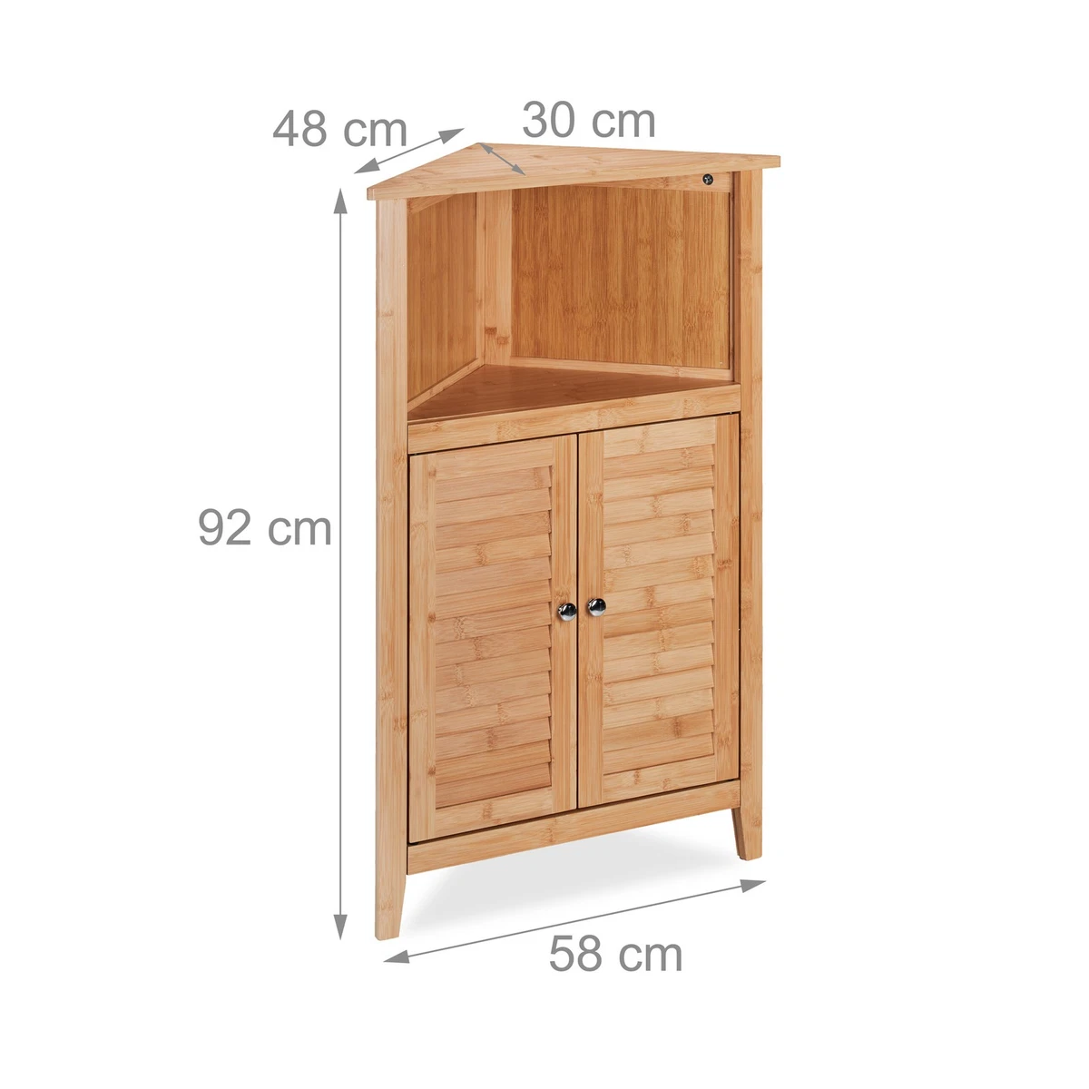 Armario de esquina cómoda de baño cómoda de esquina 3 compartimentos bambú armario de cocina armario de baño