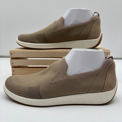 Ara Osaka Knit Slip On Sneakers Taupe Beige High Soft Comfort Shoes