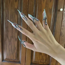 Gothic Dark Fingertip Ring Jewelry Nail Protection Unisex Halloween Cosplay Prop