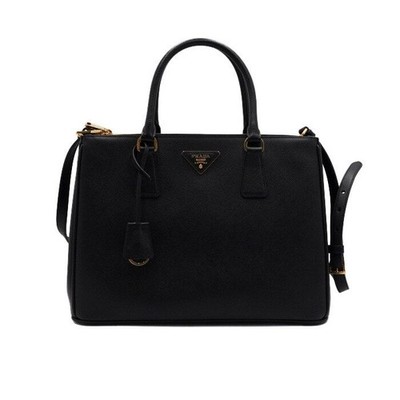 Prada Black Galleria Saffiano Lux Double Zip Tote Bag and Shoulder Bag 156077152