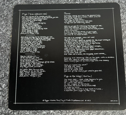 LP VINYL PINK FLOYD ALBUM ANIMALS SHVL 815 UK 1ST PRESS 1977 WIDE SPINE EX/VG+ - Picture 9 of 12