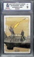 Topps Star Wars Galaxy 2023 Ian McKesson Sketch Auto Art Graded MGC 9 1/1