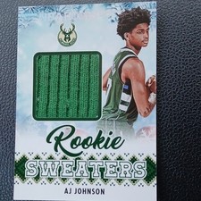 2024-25 Panini Hoops Rookie Sweaters AJ Johnson Bucks Rookie Memorabilia