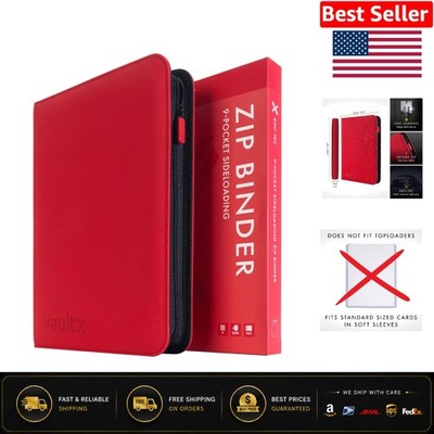 Durable & Stylish Zip Binder for Trading Cards - 360 Capacity in Red Exo-Tec