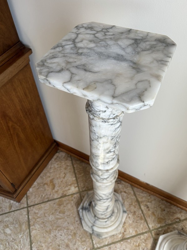 Heavy Classical Vintage Unique Italian Marble Pedestal