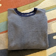 Men  s Blue Cotton Sweater By Wallin And Brothers Size Large  