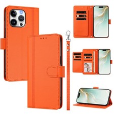 For Various Phone 9 Cards Leather Wallet Case Flip Stand Phone Cover +Hand Strap
