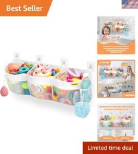 Bath Toy Organizer 3 Compartment Bath Toy Storage Bag Shower Caddy Quick Acce...
