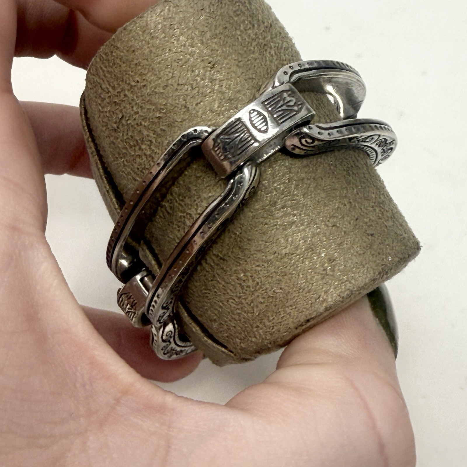 BRIGHTON Open Scrolled Rectangle Silver Tone Link… - image 7