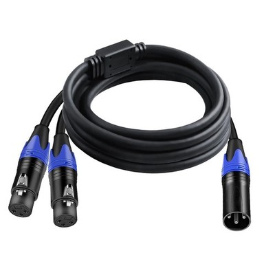 XLR Male to Dual Female Y Cable 5FT New