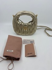 Miu Miu Wander Matelassé Nappa Leather Hobo Mini Bag Pyrite RM26020079