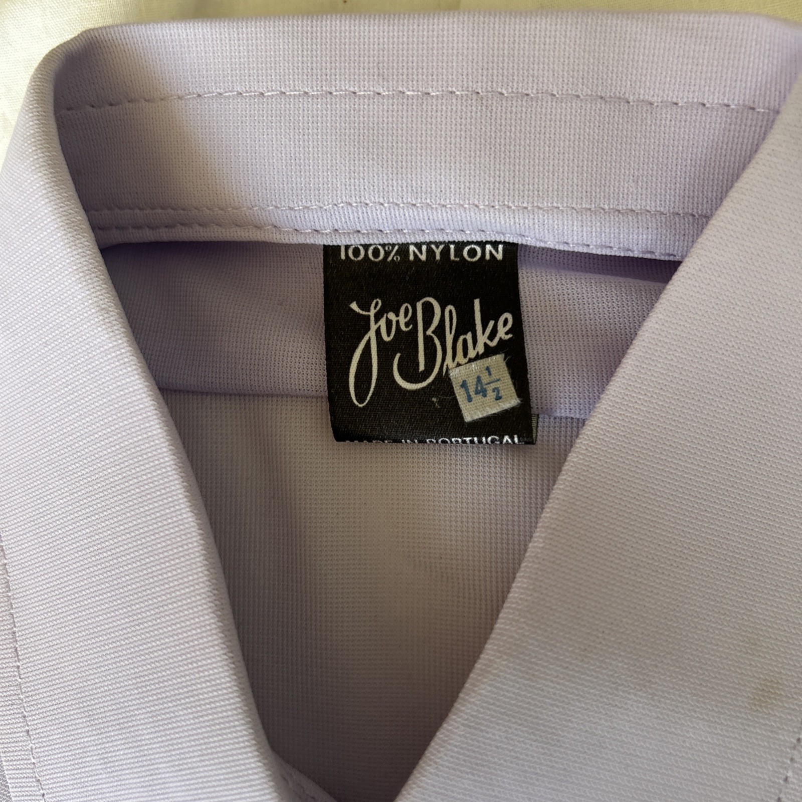 Vintage Jo Blake Bri Nylon Lilac Long Sleeve Shirt NEW 14.5" Collar 3