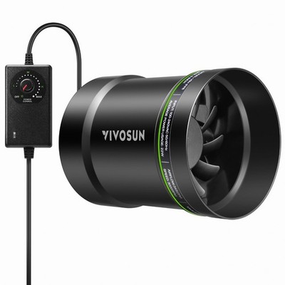 VIVOSUN 6'' 345CFM Inline Booster Duct Fan HVAC Ventilation w/ Speed Controller