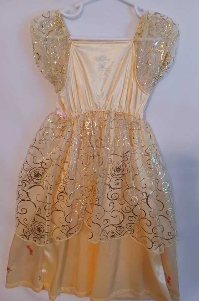 DISNEY PRINCESS AURORA Dress, Girls SZ 3T, Yellow/Gold/Satin/Tulle, Ribbons, Bow - Image 4 of 4