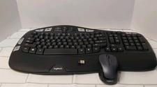 Logitech Wireless Wave Keyboard K350  Mouse Set  M325 Mouse  USB Dongle.