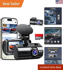 SUV Dash Cam with 24H Parking Mode: 4K Front  1080P Rear for Family Safety
