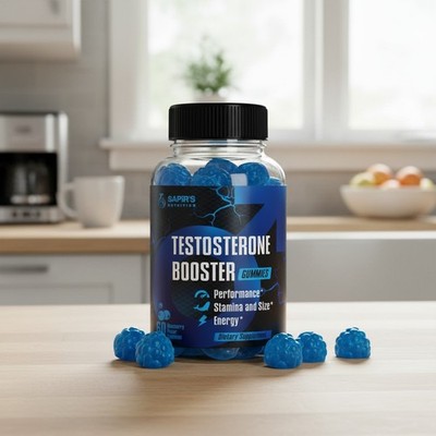 Male Enhancement Gummies - Stamina, Energy, Strength & 60 Blue Raspberry Chews