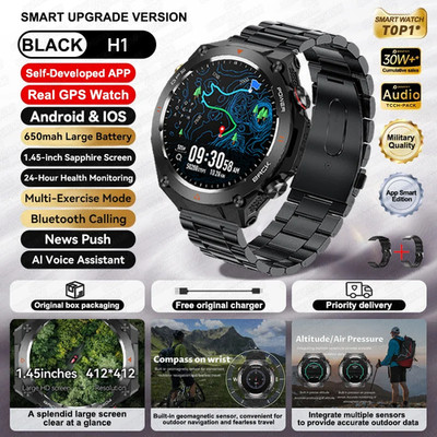 2025 New for Xiaomi GPS Sports Smart Watch Men Waterproof Fitness Trackr Bluetoo