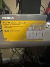 3x Medela Breast Milk Collection Storage Bottles with Lids 6x Bottles 5 Oz