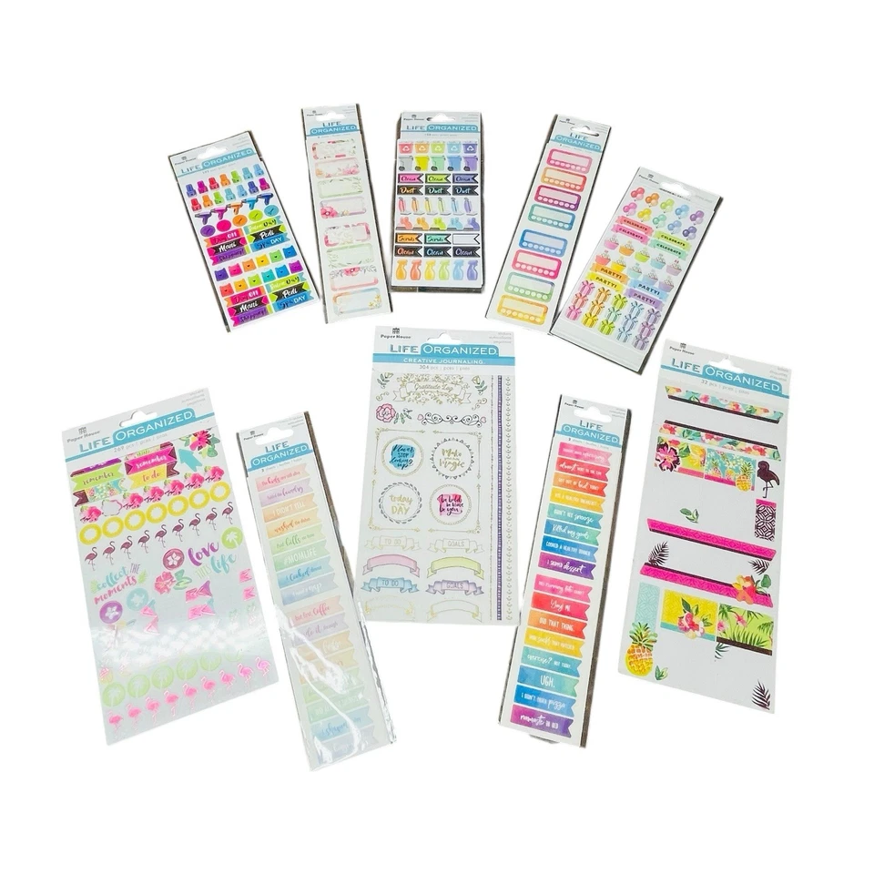 Paper House Life Organized Sticker Label Books Foil Accent Value Pack Lot Of 10! - Image 3 of 4