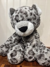 Cat Snow Leopard Gray Black Plush 15-18" Stuffed Animal Adventure 2022 Jaguar