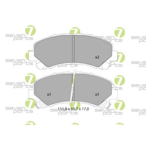 Plaquettes de frein haut de gamme Seven Parts SVP24930 pour disques Isuzu