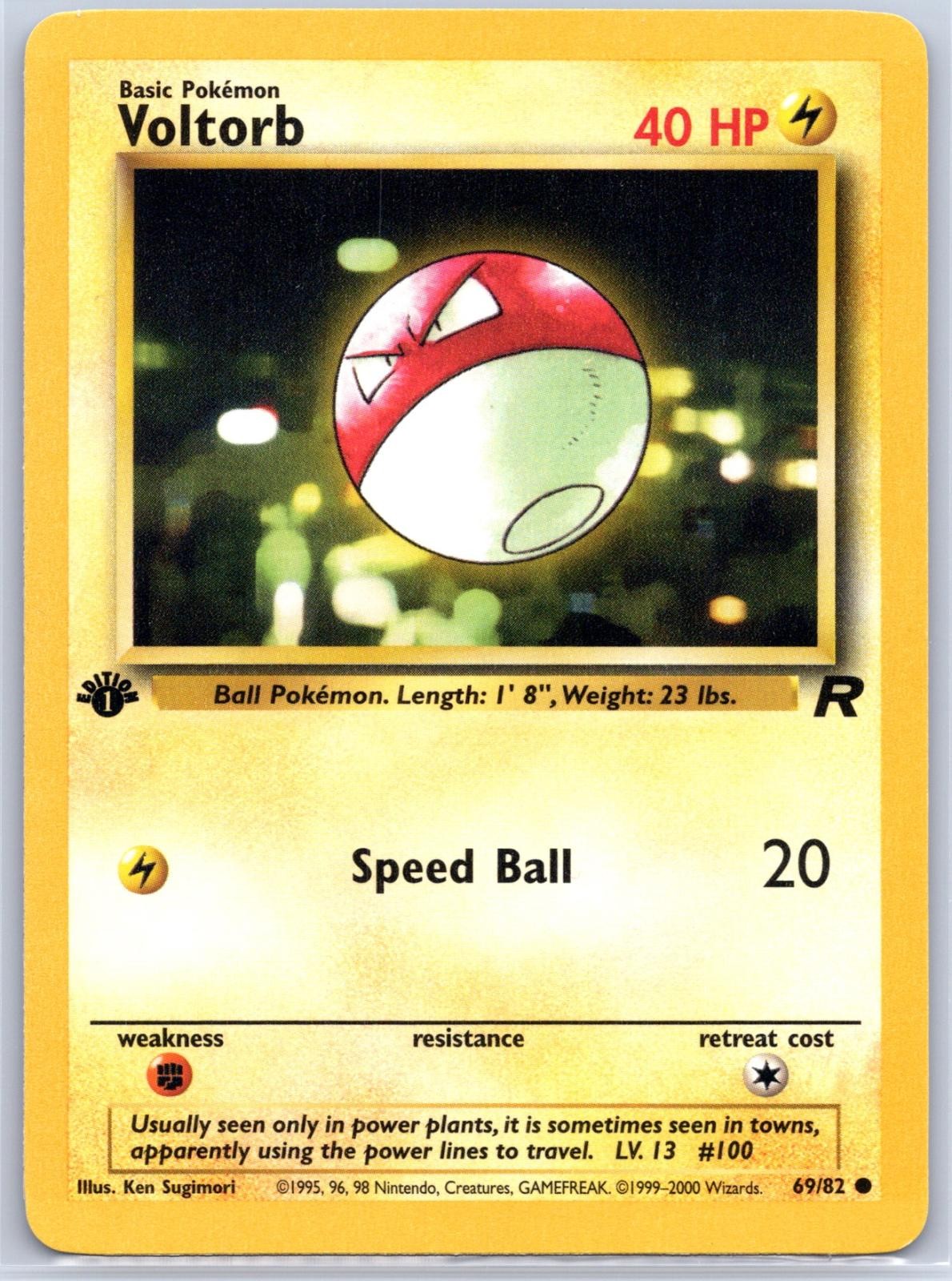 VOLTORB 69/82 COMMON - TEAM ROCKET 1ST EDITION LP