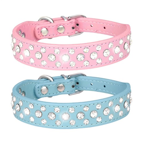 Rhinestone Dog Collar XS, Heart Bling Cat Collar Fancy Crystal Glitter Pretty Jewelry Diamond Girl Puppy Collars Xxs Xs Small Medium Female Pet Dogs