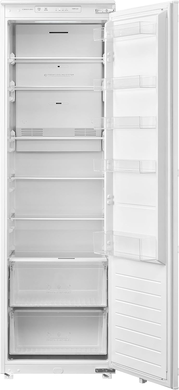 Cookology CITDLFR177 Large Built-In Integrated Larder Fridge in White - 304 Lit