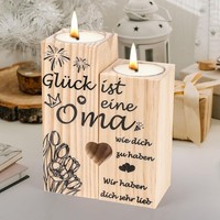 KerzenstäNder Holz Personalisiert Geschenk FüR Oma Geburtstag Weihnachten