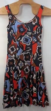 DVF Diane von Furstenberg size 6 Silk Floral A-Line Sleeveless Dress Summer