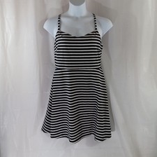 Old Navy Dress Women's Size XL Black White Striped Nautical
