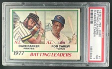 1978 O-Pee-Chee #1 1977 Batting Leaders Dave Parker Rod Carew LL PSA 7