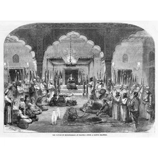 INDIA The Nawab of Murshidabad at Prayer - Antique Print 1857