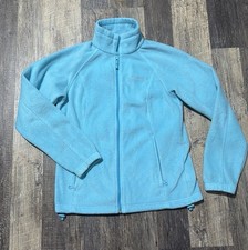 Columbia Jacket Women s Size Medium Sky Blue Fleece Pockets Mock Neck Full Zip