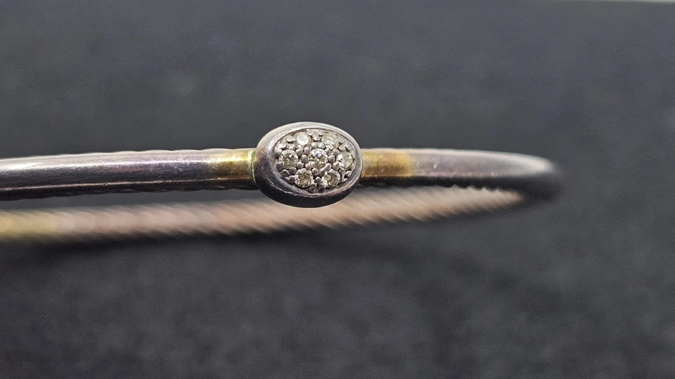 Brazalete David Yurman Plata de Ley 925 Confeti Diamante Cable Foto 2 de 4