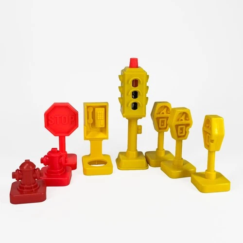 Fisher-Price Little People Lot of 9 Traffic Signs & Accessories