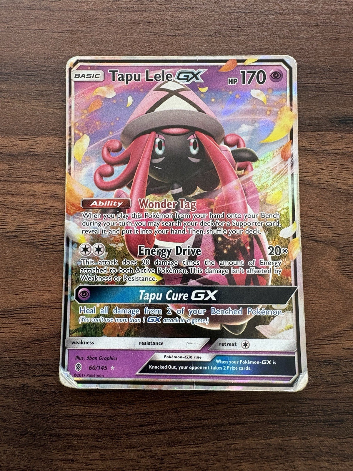 Pokemon TCG Tapu Lele GX 60/145 SM Guardians Rising Ultra Rare Holo ENG DMG