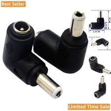 2-Pack 90 Degree DC 5.5x2.5mm to 5.5x2.1mm Adapter for Tablets  Laptops