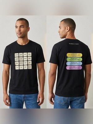 NY TIMES GAMES Men s Connections Black Graphic Design Shirt Sleeve T-shirt Size